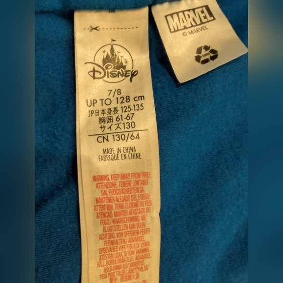 Disney Marvel Red and Blue Superhero Costume Hoodie Size 7/8 Fits 5/6 - Picture 7 of 7